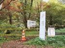 規制テープが張られた八重滝入口＝雲南市掛合町入間