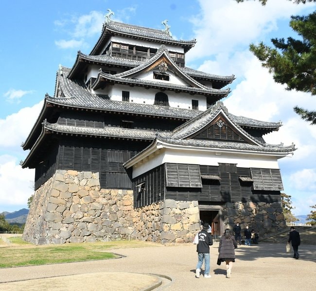 入場を再開した国宝松江城天守=松江市殿町