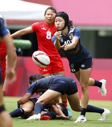 ラグビー７人制女子　日本ー中国