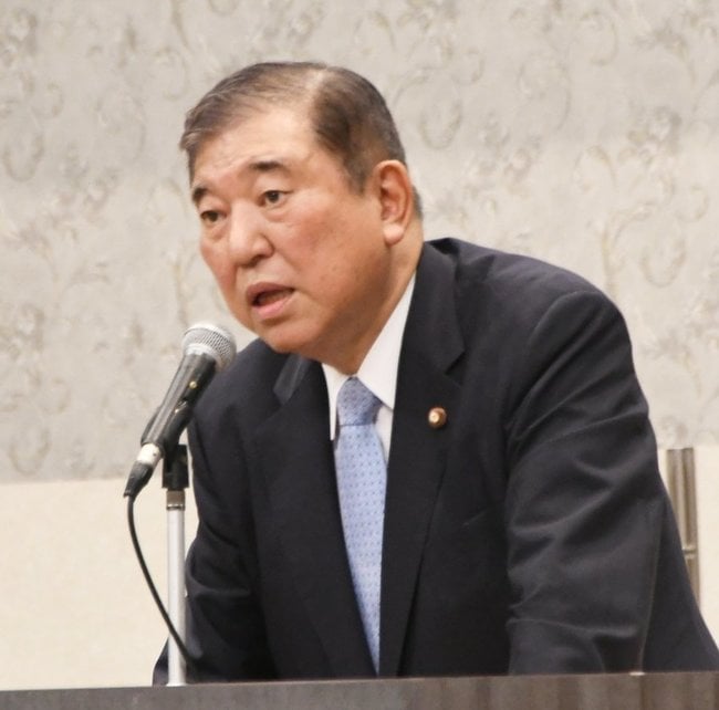 ９月の自民党総裁選に向けて「この国を鳥取から変えていきたい」と意欲を示す石破茂元幹事長＝米子市久米町、ＡＮＡクラウンホテルプラザ
