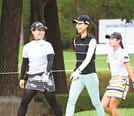 笑顔でラウンドする（左から）沢井瞳、米沢有、森愉生