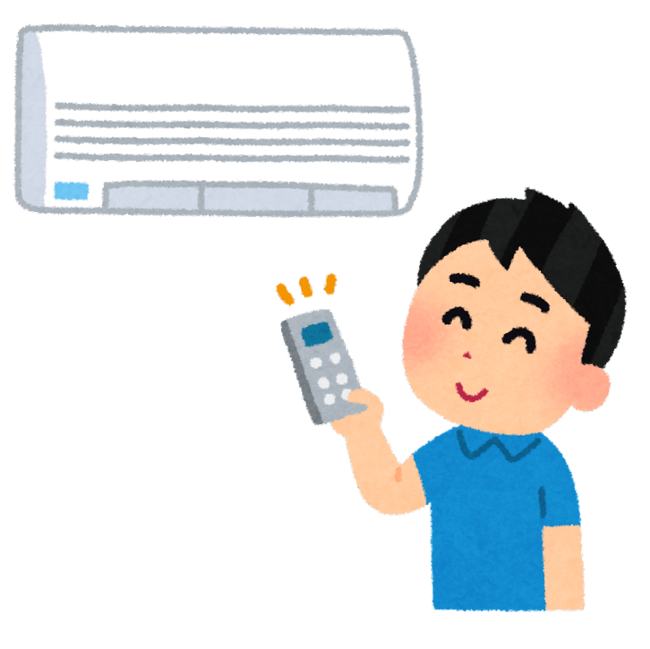 エアコンの温度を調節するイラスト