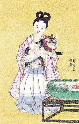 山本?谷《童児擁猫図》明治時代初期　東京国立博物館蔵　Ｉｍａｇｅ：　ＴＮＭ　Ｉｍａｇｅ　Ａｒｃｈｉｖｅｓ
