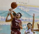 【男子決勝・松江西｜出雲北陵】第４クオーター、松江西の佐々木那旺人がシュートを決める