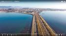 八束公民館が制作した、大根島の空撮映像の一場面