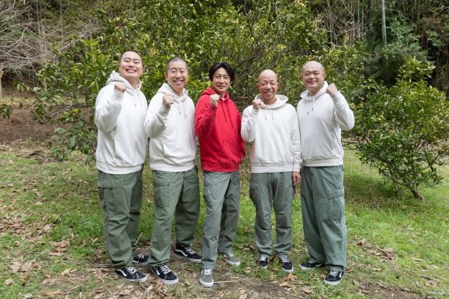 29日放送『相葉マナブ』に出演する(左から)岡部大、澤部佑、相葉雅紀、小峠英二、あばれる君(C)テレビ朝日