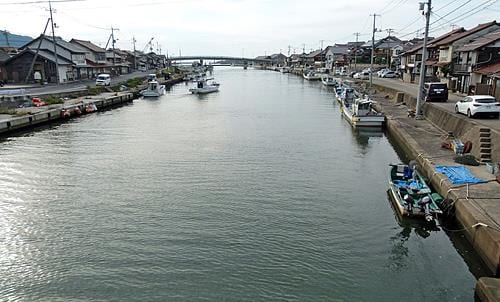 清原太兵衛が造った佐陀川の河口付近＝松江市鹿島町恵曇