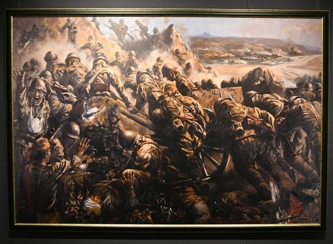 開催中の「人間、加納莞蕾」で展示されている「風陵渡高地占領」（複製）