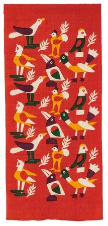 日本の染色工芸家　　　　　柚木沙弥郎作 染色家 柚木沙弥郎作 型染絵 染色画 額装 民藝 | coshiki