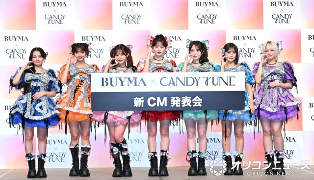 新鮮ファッションを絶賛しあったCANDY TUNE(左から)桐原美月、南なつ、村川緋杏、立花琴未、小川奈々子、福山梨乃、宮野静 (C)ORICON NewS inc.
