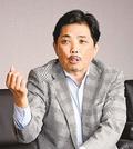 「パワフルなパフォーマンスを楽しんでほしい」と話す久保田悟社長＝松江市殿町、山陰中央新報社
