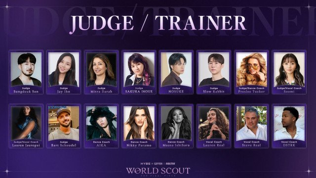 『WORLD SCOUT THE FINAL PIECE』審査員・トレーナー一覧(C)AbemaTV,Inc.