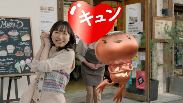 TVCM『JXキュン属”銅”に過剰反応(カフェ)』篇に出演する芦田愛菜