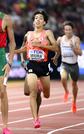 陸上世界選手権男子3000メートル障害決勝で、6位でゴールする三浦龍司選手＝8月22日、ブダペスト（共同）
