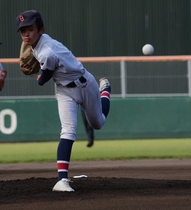 広瀬－大田一＝２０２３年７月２４日、浜田市野球場