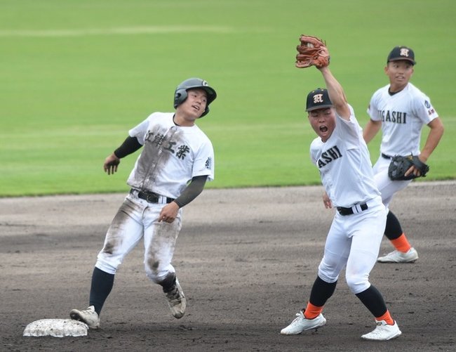江津工業ー益田東＝２０２３年７月１４日、県立浜山公園野球場