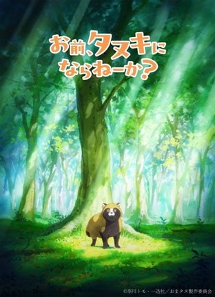 テレビアニメ『お前、タヌキにならねーか?』ティザービジュアル(C)奈川トモ・一迅社/おまタヌ製作委員会
