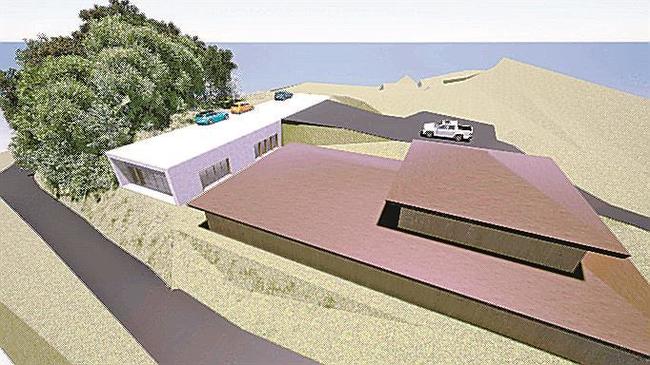 来年７月の稼働予定で建設する新工場（左）の完成予想図。右は現工場（提供）
