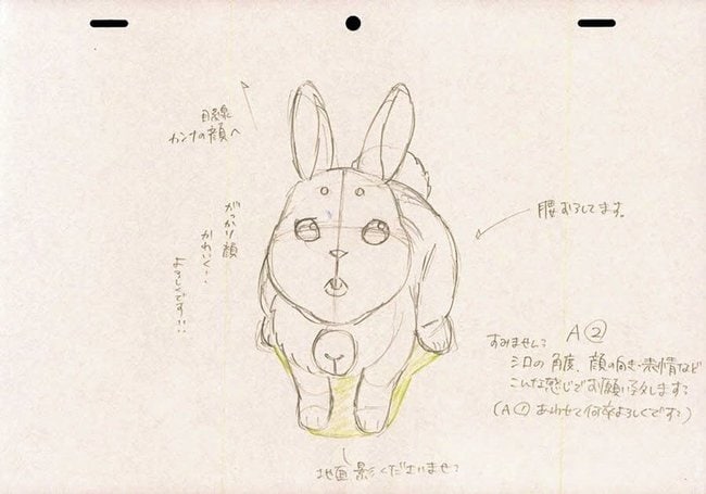 修正指示が加えられた原画