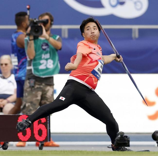 世界パラ陸上、男子やり投げで８位になった高橋峻也選手＝２０２３年７月、パリ（共同）