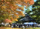 紅葉の美しい境内