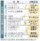 ９月以降の主な値上げ品目
