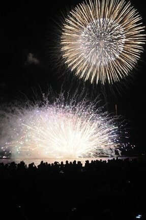 観客を魅了した水郷祭の花火
