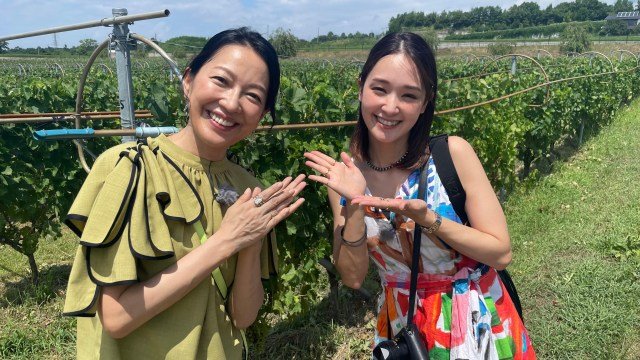 23日放送『地酒で乾杯！ほろ酔い仲良し旅～信州ローカル線の旅～』に出演する（左から）羽田美智子、剛力彩芽