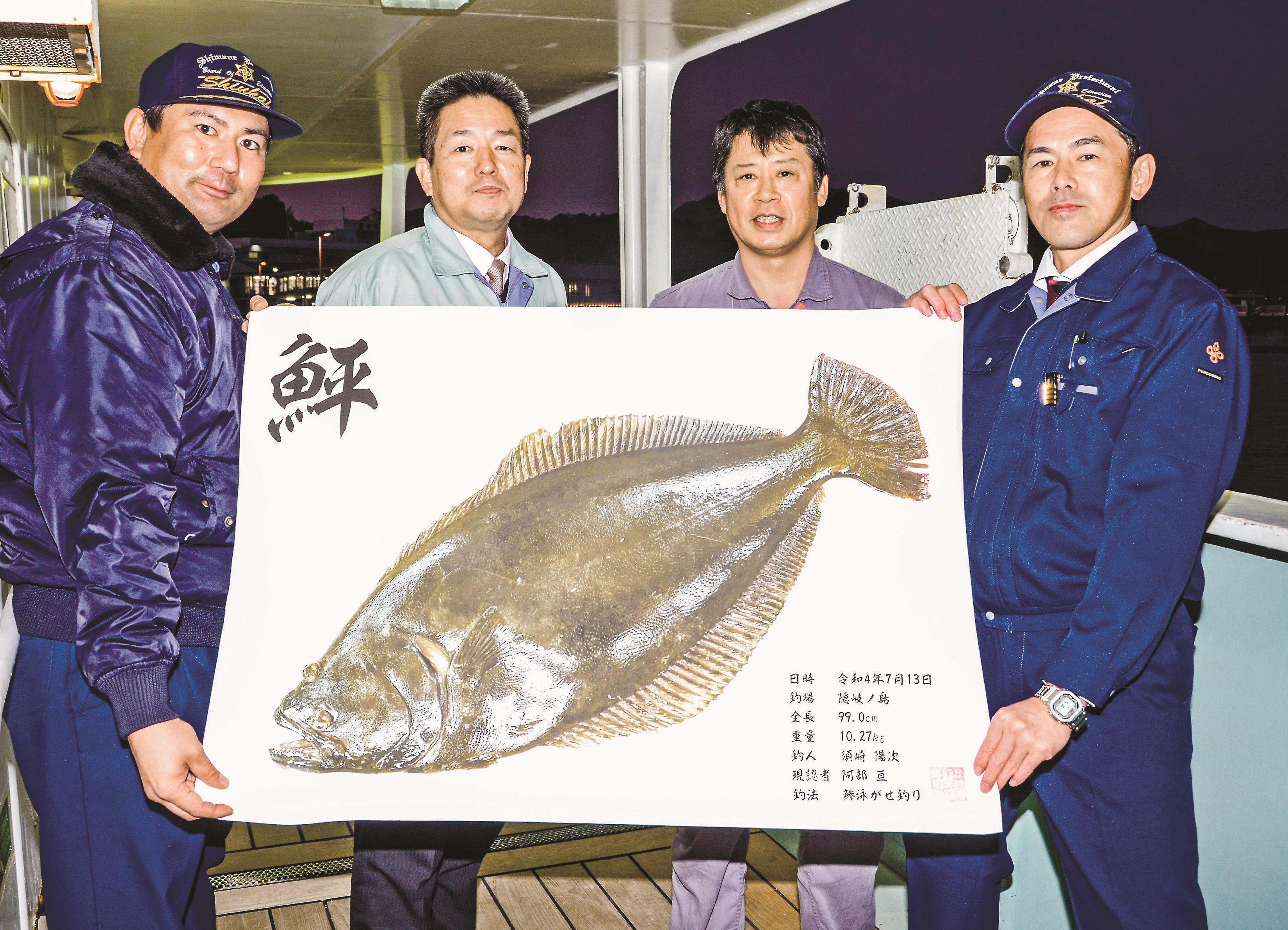 まるで畳！巨大ヒラメ 隠岐の西郷港 80人前の刺し身に | 山陰中央