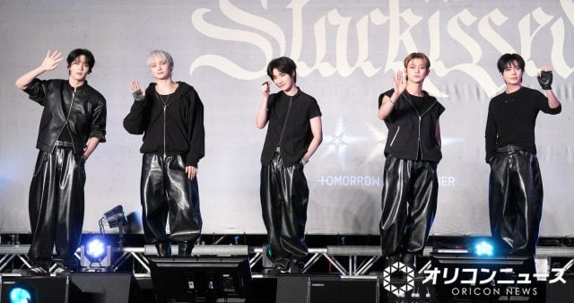 5大ドーム公演サプライズ発表したTOMORROW X TOGETHER（左から）SOOBIN、HUENINGKAI、BEOMGYU、YEONJUN、TAEHYUN （C）ORICON NewS inc.