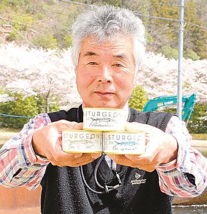 セレビアが販売を始めたチョウザメの魚肉や軟骨を使った缶詰＝島根県邑南町上田所