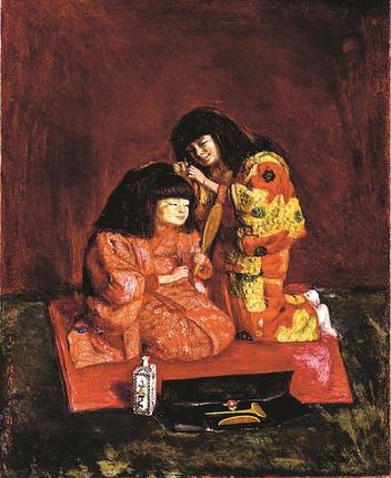 岸田劉生「二人麗子図（童女飾髪図）」１９２２年