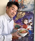 赤てんを乗せたラーメンの提供で、島根と諏訪のＰＲに力を入れる大石壮太郎社長＝長野県諏訪市