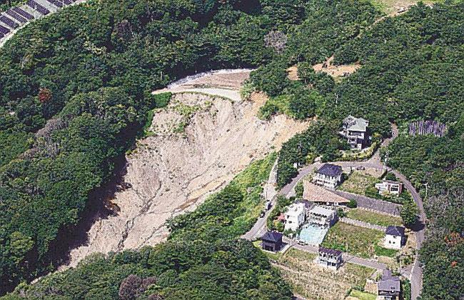 静岡県熱海市で発生した大規模土石流の起点＝２０２１年８月