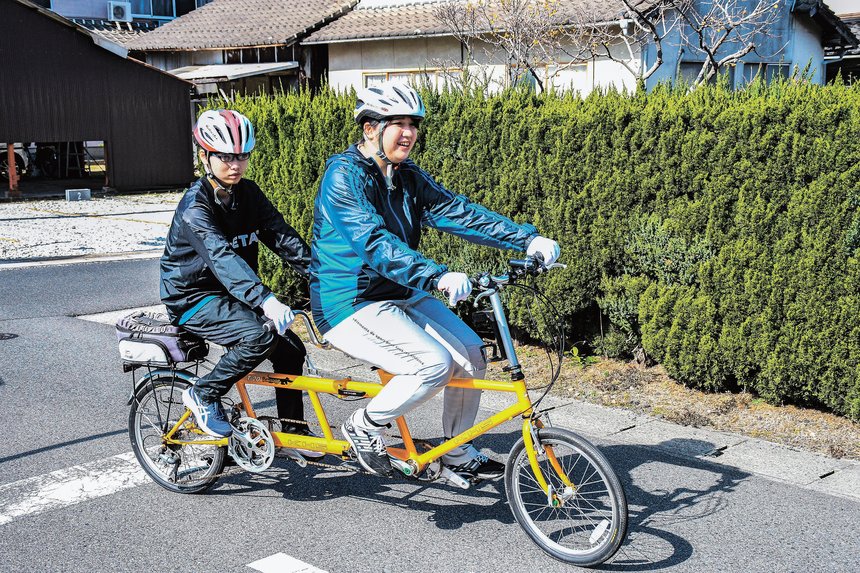 目の不自由な高校生 タンデム自転車で山陰道走ろう 施工業者社員が  