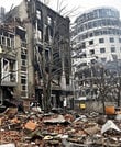ロシア軍の攻撃を受け荒廃するウクライナの街（チャトさん提供）