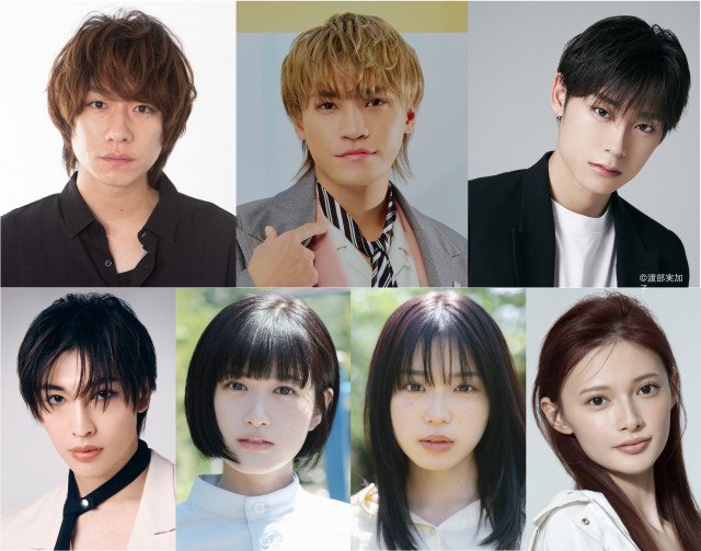 4月スタート『サレタ側の復讐～同盟を結んだ妻たち～』に出演する（左から）落合モトキ、二階堂高嗣、高松アロハ（下段左から）増子敦貴、に増子敦貴、小西桜子、矢野ななか、青島心（C）「サレタ側の復讐」製作委員会