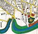 「麹町永田町外桜田絵図」（部分）。赤坂御門右に「松平出羽守」の名前がある＝東京都立中央図書館特別文庫室所蔵