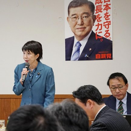 自民党の治安・テロ・サイバー犯罪対策調査会の会合で発言する高市早苗会長＝５日、東京・永田町の党本部