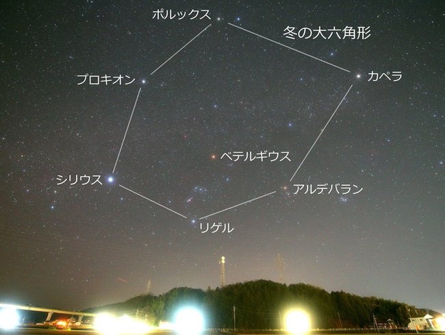 冬の明るい星＝１月１４日、出雲市芦渡町