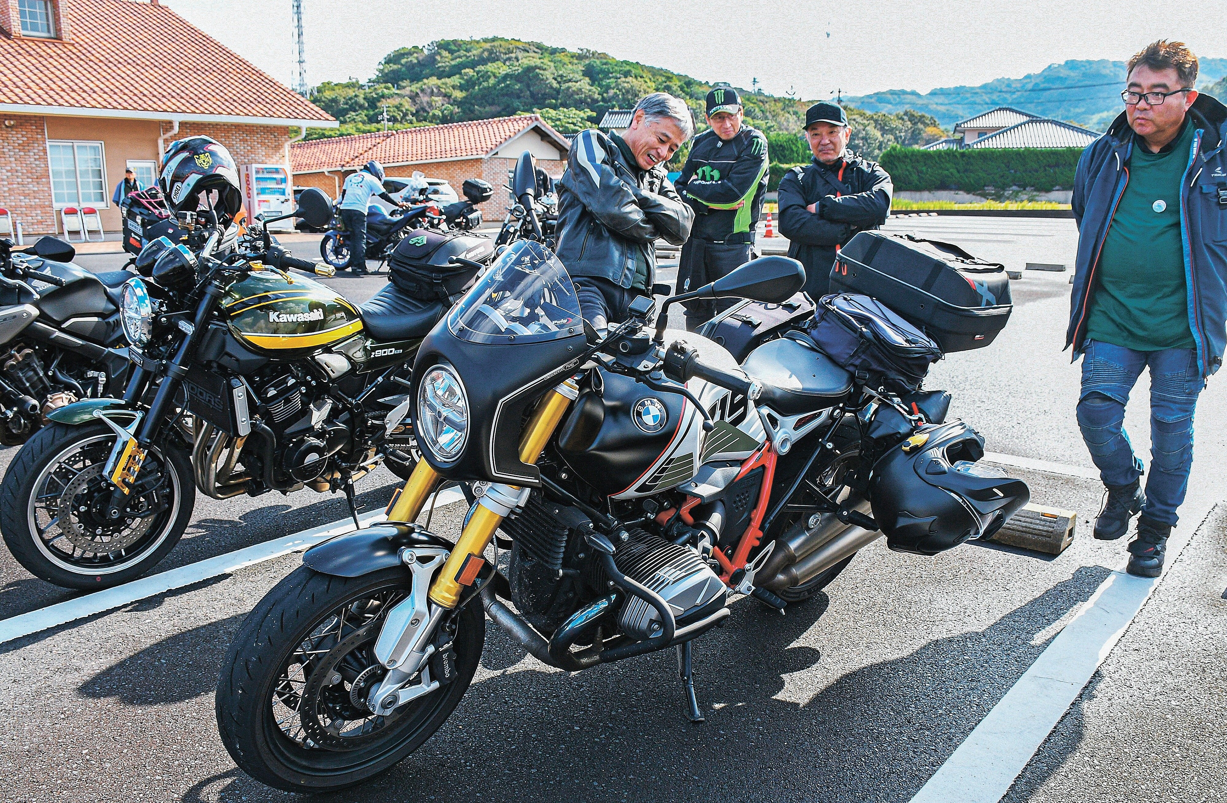 ライダー集まり安全祈願 出雲・キララ多伎 「オートバイ神社」開所1年