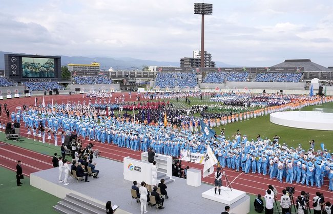 国民スポーツ大会「ＳＡＧＡ２０２４」の総合開会式＝２０２４年１０月５日、佐賀市