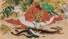 
          
川端龍子《獺祭》１９４９（昭和２４年）、大田区立龍子記念館蔵
        