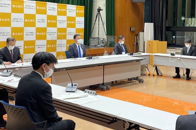 「まん延防止等重点措置」適用を受け、島根県が開いた対策会議