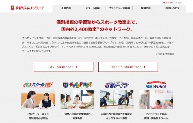 やる気スイッチグループ（公式サイトより）