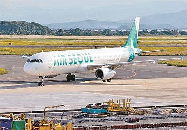 増便が検討されているエアソウルの米子－ソウル便＝境港市佐斐神町、米子空港