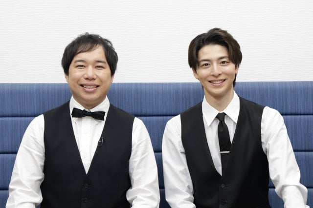 『ピッカルチャー~アニメの色んなとこにスポットライトを当ててピカっと光らせてみた』で共演する(左から)霜降り明星のせいやと高杉真宙