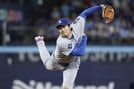 ブルージェイズ戦に先発登板したドジャース・大谷。２回１／３を５安打３失点だった＝トロント（共同）