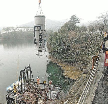 インドで水質改善効果の検証を始める松江土建の「ＷＥＰシステム」〓（?）安来市広瀬町布部、布部ダム（資料）〓（?）〓（?）〓（?）〓（?）