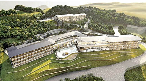 鳥取砂丘西側に建設が予定されるリゾートホテルのイメージ（鳥取市提供）